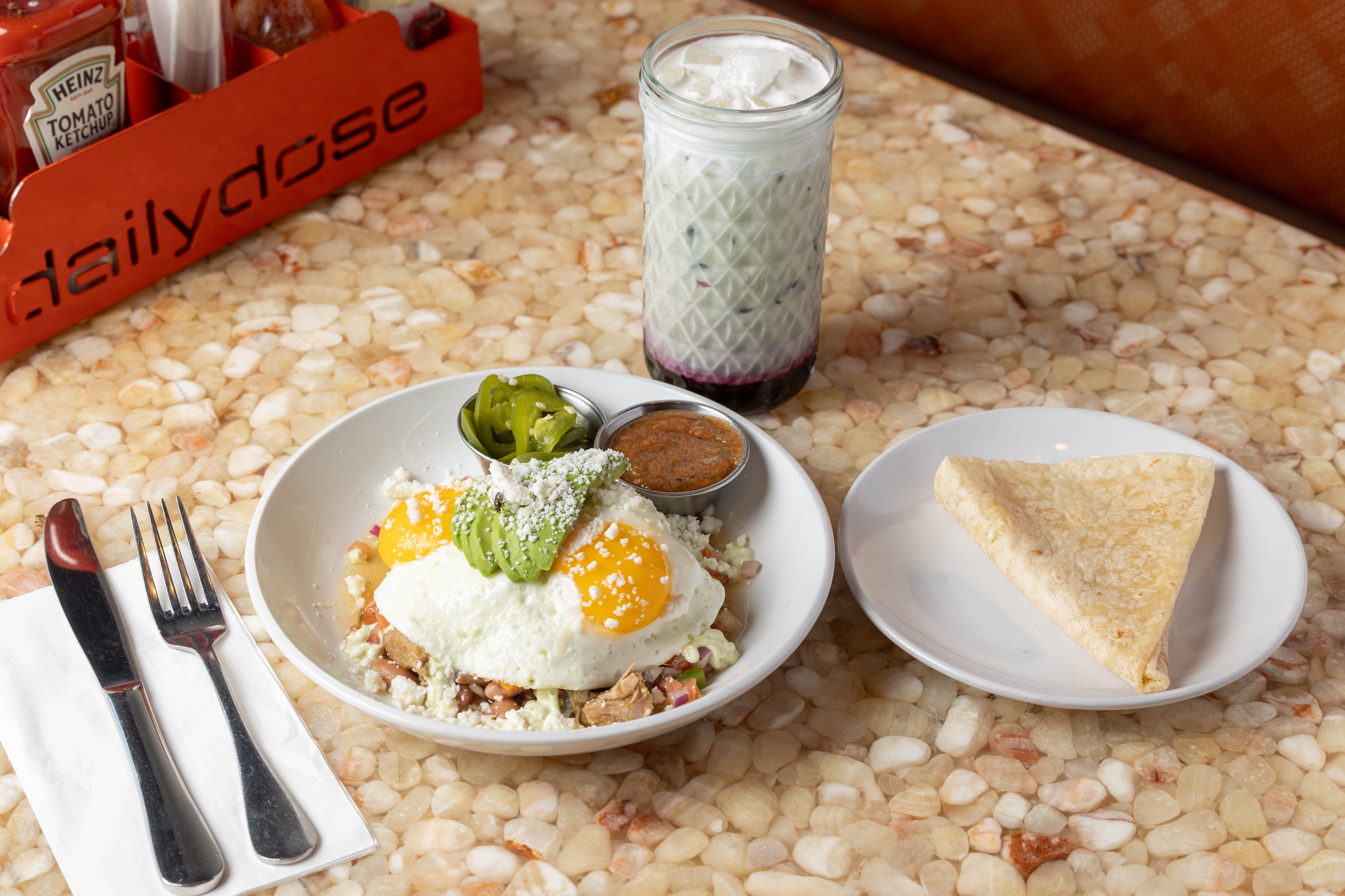 Chili Verde Huevos Rancheros.