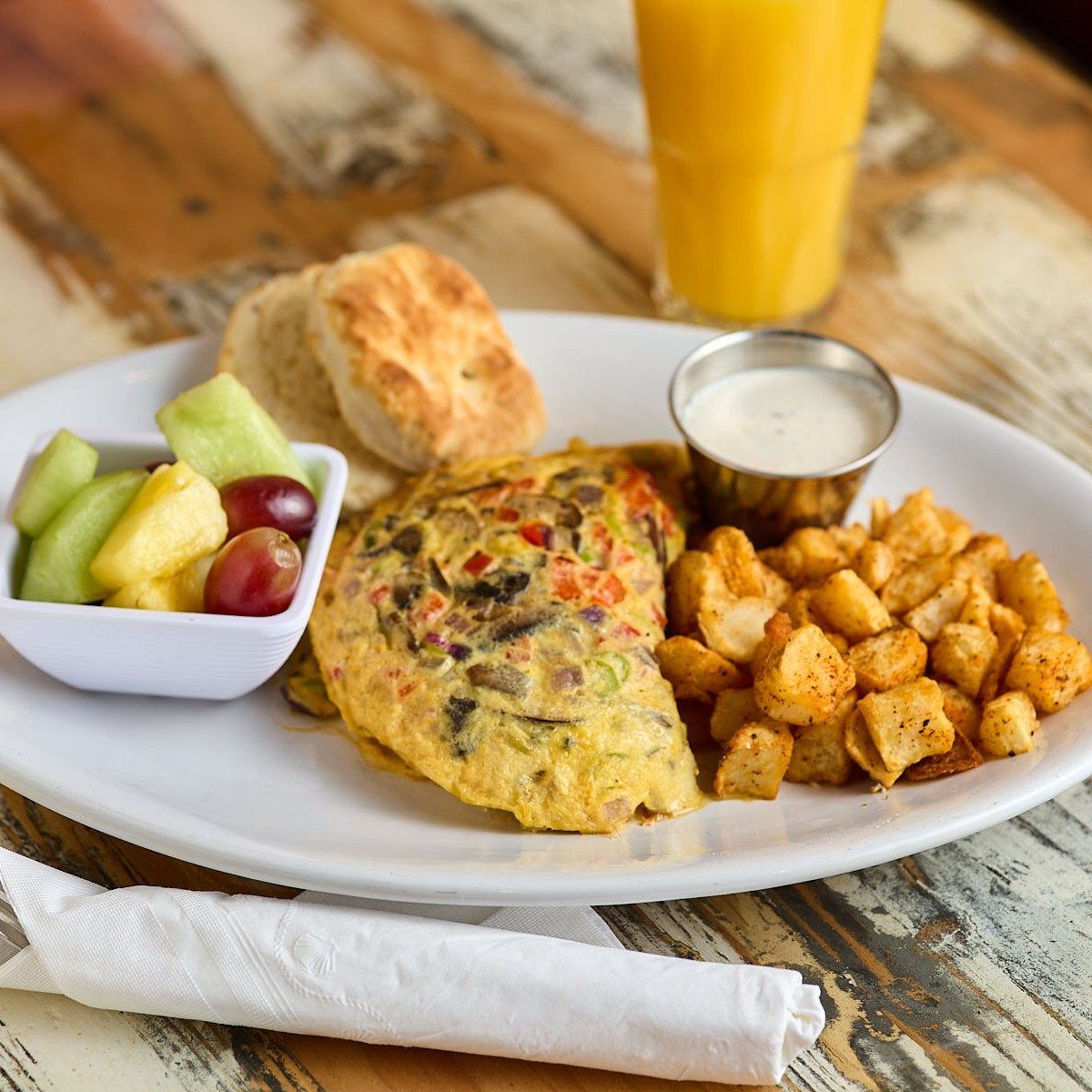 Meat & Cheese Omelet.