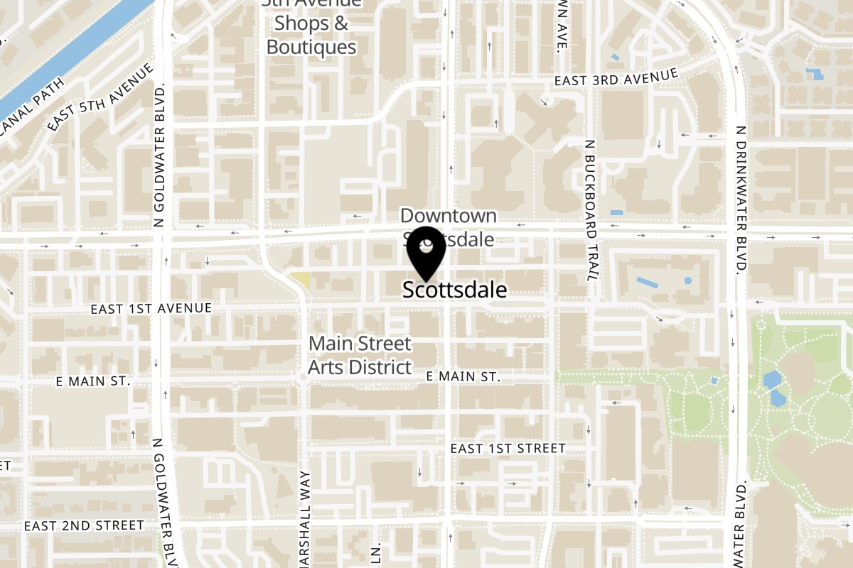Map showing the location of Daily Dose Daily Dose Old Town Bar & Grill on 4020 N Scottsdale Rd in Scottsdale